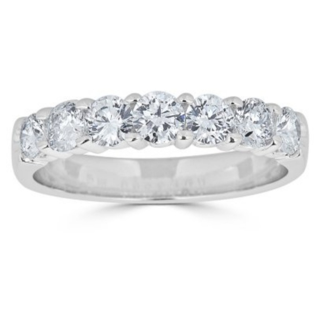 14 K White Gold Diamond (.49 ct) Anniversary Band